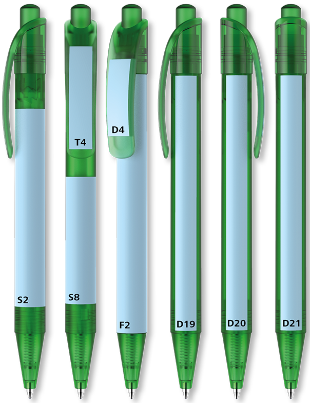 Depiction of the printing surfaces