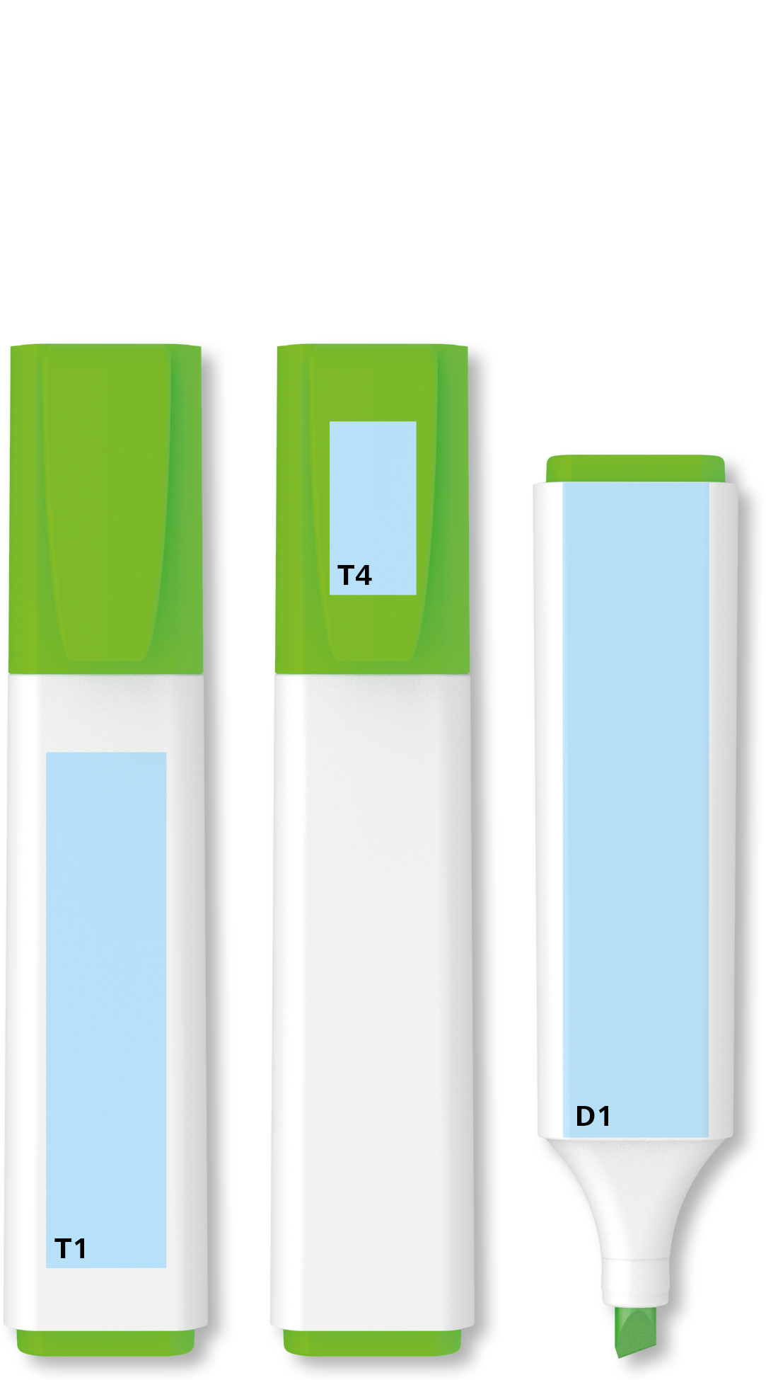 Depiction of the printing surfaces